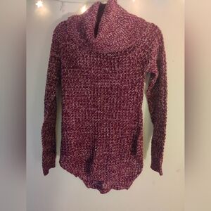 Rue21 Small Maroon Burgundy Knit Cowl Neck Sweater